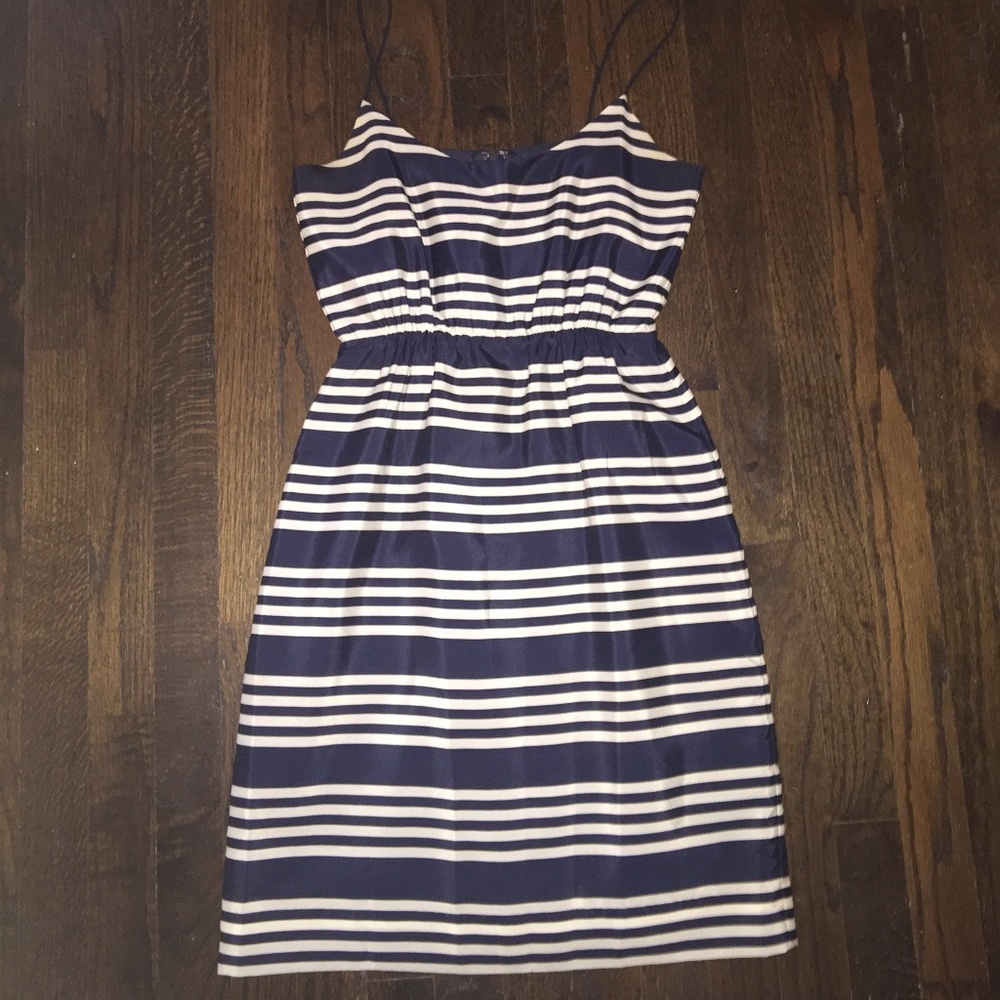 Navy and white cocktail dress